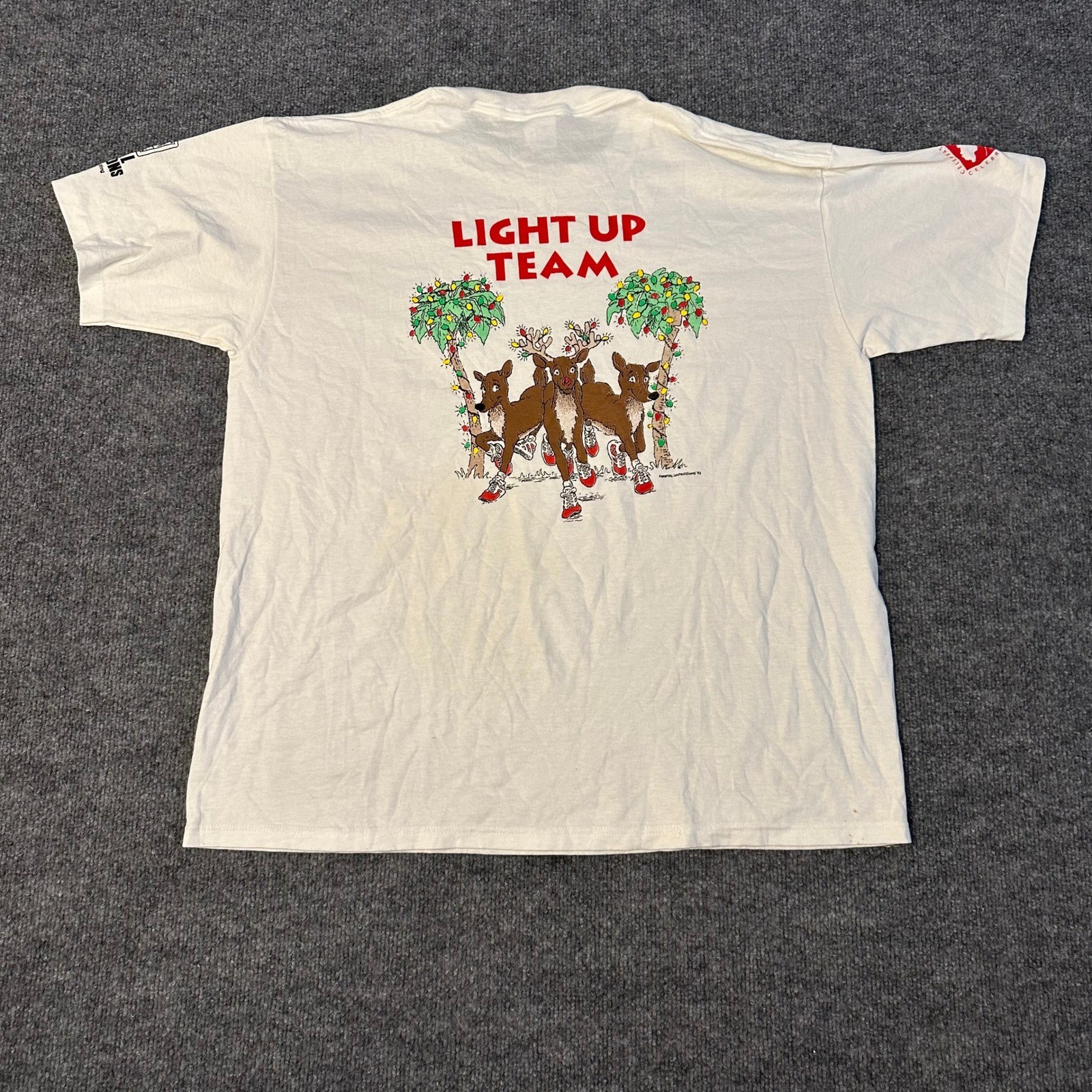 Jerzees T-Shirt Mens Size XL White Vintage Festival of Lights Christmas USA Made Jerzees T-Shirt Mens Size XL White Vintage Festival of Lights Christmas USA Made