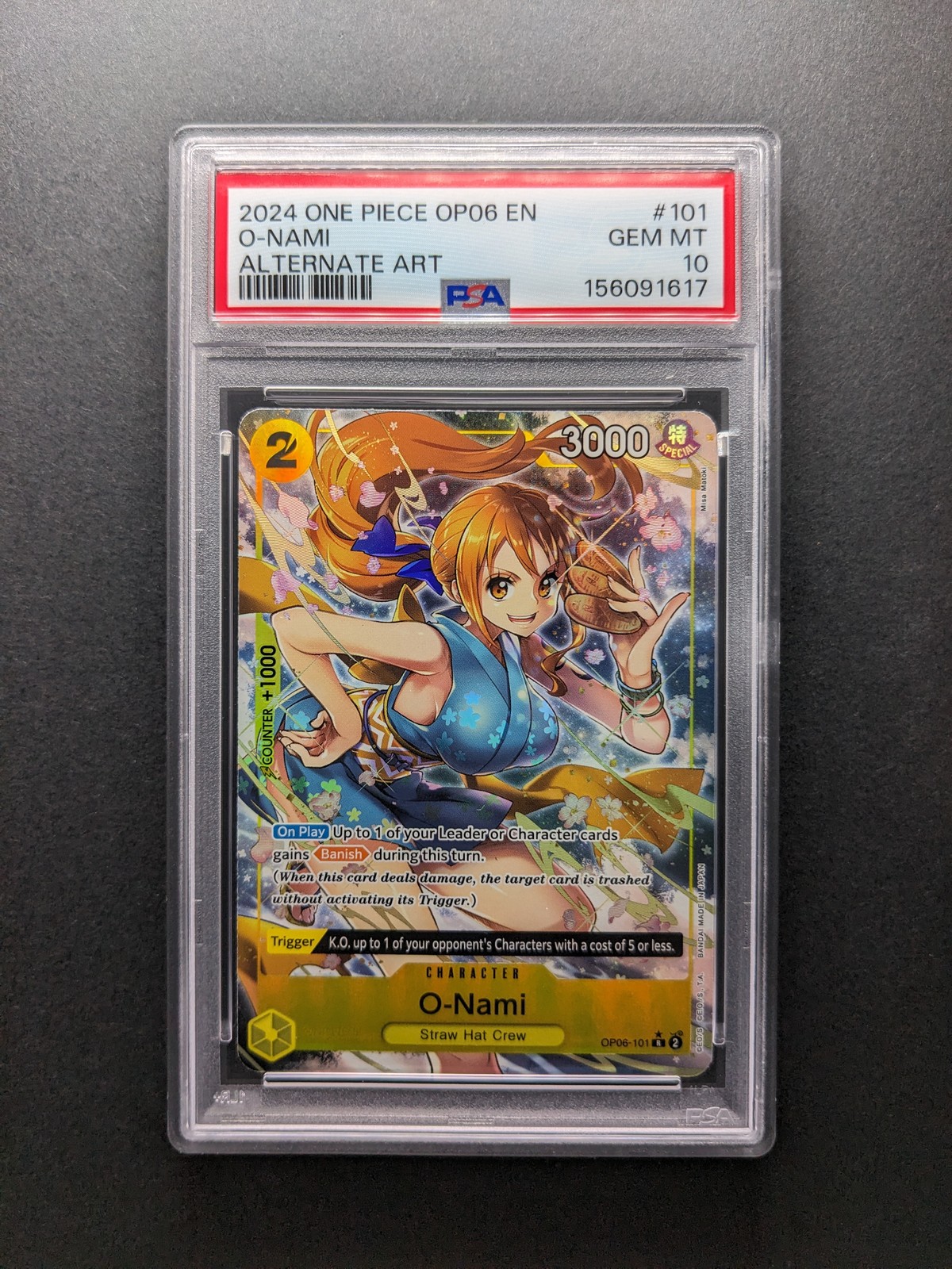 PSA 10 - 2024 One Piece O-NAMI - 101 R - Holo - Alt Art - Wings of the Captain