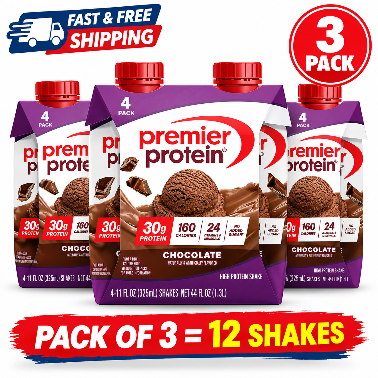 Premier Protein Shake, Chocolate, 30g Protein, 11 Fl Oz, 12 Ct .. Premier Protein Shake, Chocolate, 30g Protein, 11 Fl Oz, 12 Ct ..
