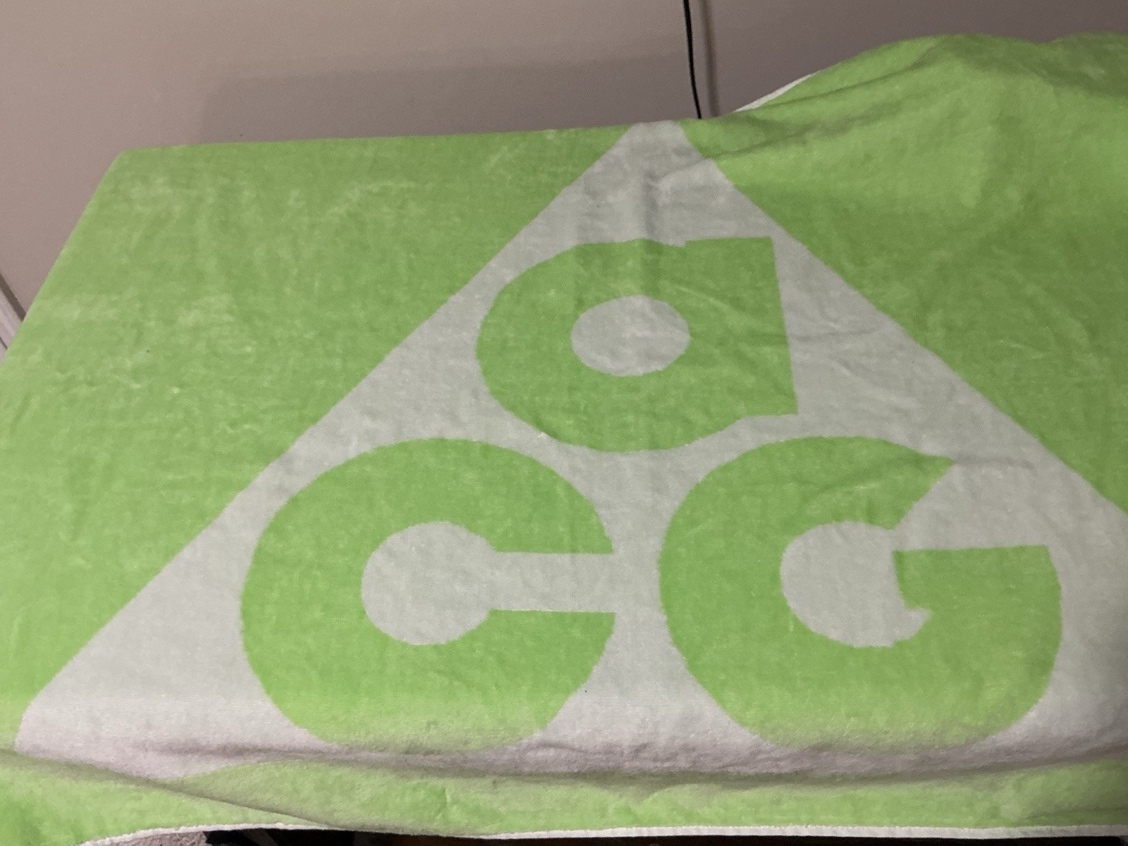 Nike ACG Green/White Logo Cotton Towel 57 x 32 in Machine Washable