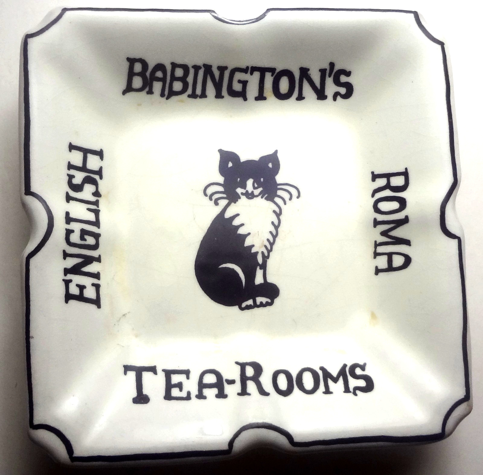 HTF signed FRATELLI MARI DERUTA - BABINGTON\'S TEA ROOM - italy - TIP TRAY w/ CAT HTF signed FRATELLI MARI DERUTA - BABINGTON\'S TEA ROOM - italy - TIP TRAY w/ CAT