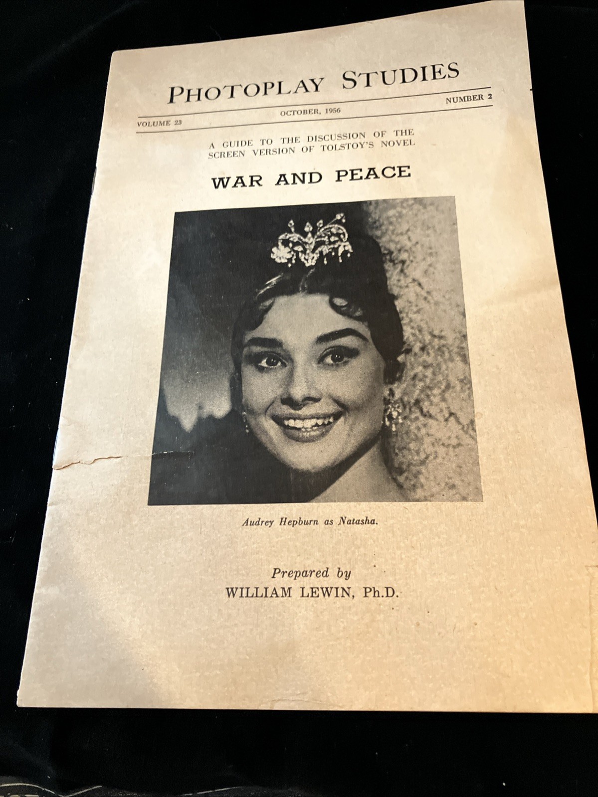 Vintage 1956 Photoplay Studies WAR AND PEACE Audrey Hepburn Natasha Cover Rare Vintage 1956 Photoplay Studies WAR AND PEACE Audrey Hepburn Natasha Cover Rare