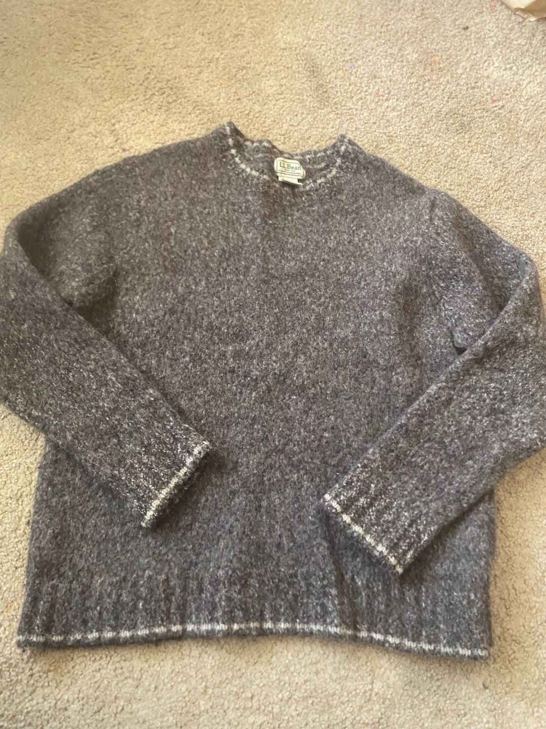 L.L. Bean Merino Wool Blend Crewneck Sweater Size M-Reg Brown Gray L.L. Bean Merino Wool Blend Crewneck Sweater Size M-Reg Brown Gray