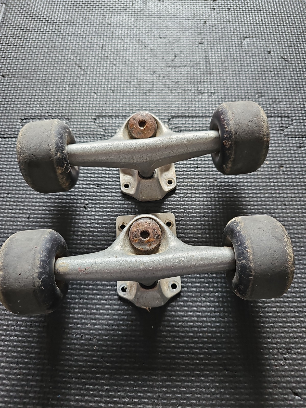Vintage GRIND KING Skateboard Trucks Raw Finish 90s Made In USA 7.5” Axel