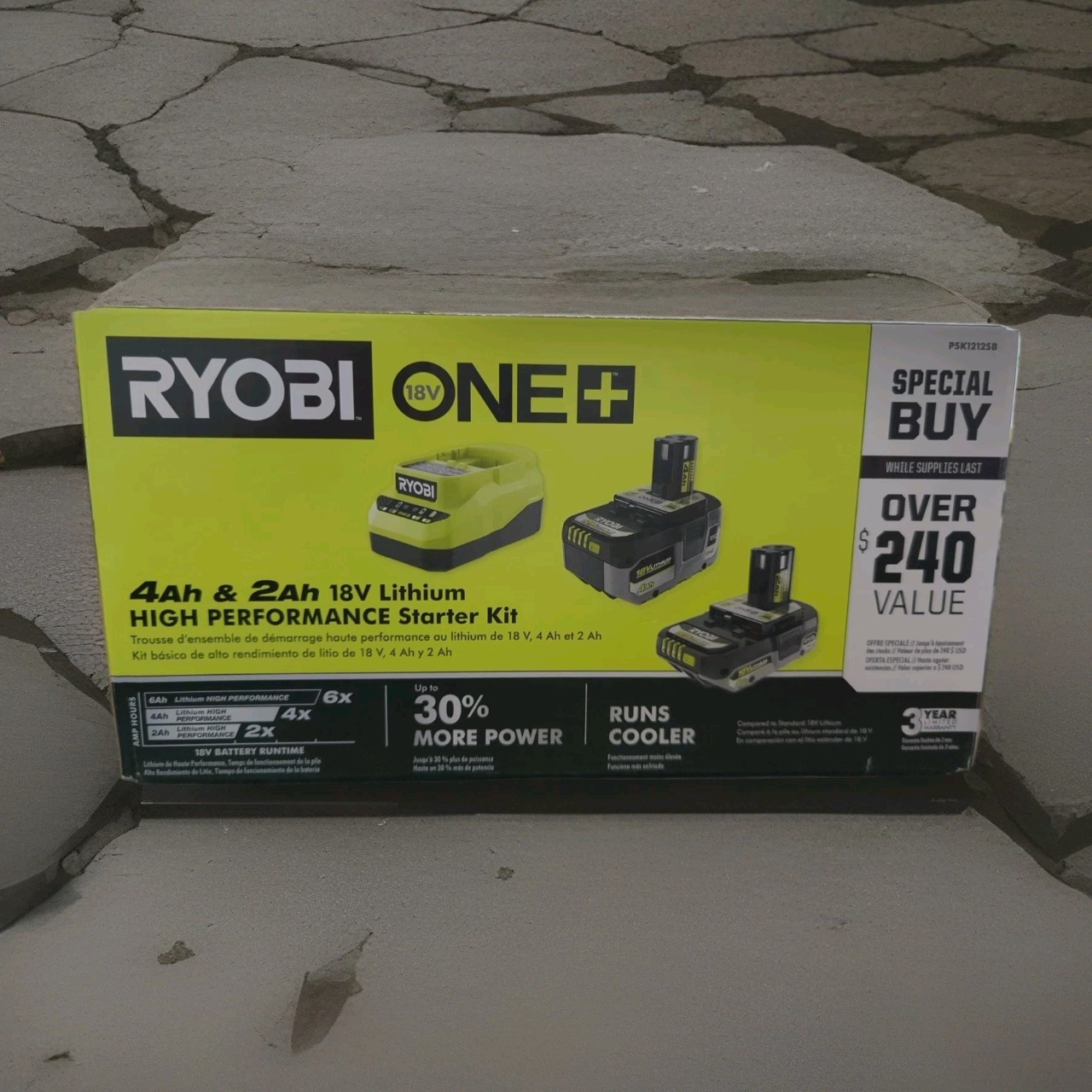 NEW Ryobi ONE+ HP 18V Starter Kit: 2.0 Ah Battery, 4.0 Ah Battery, charger