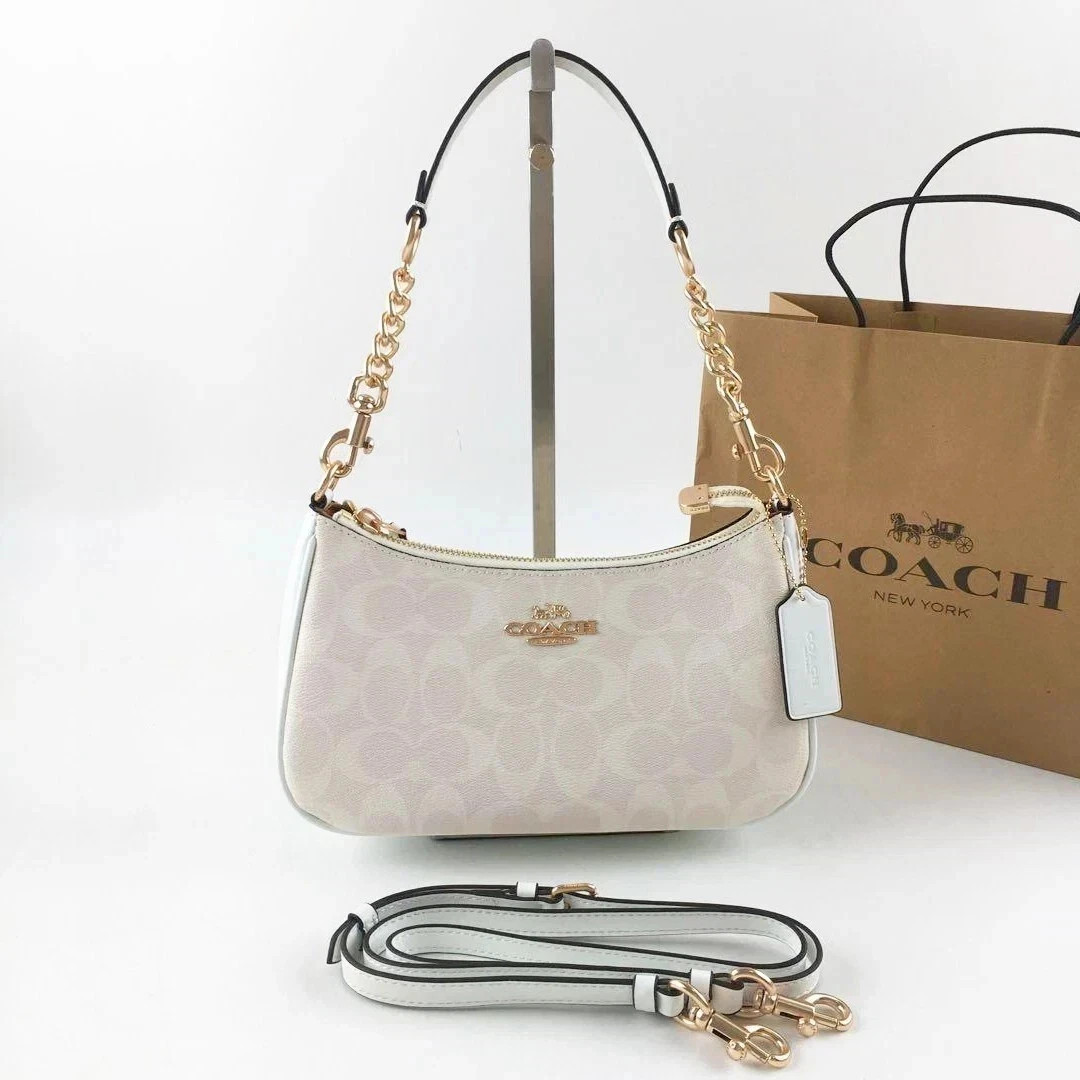 NWT COACH Teri 2Way CA548 Shoulder Bag Signature Coated Canvas White New outlet