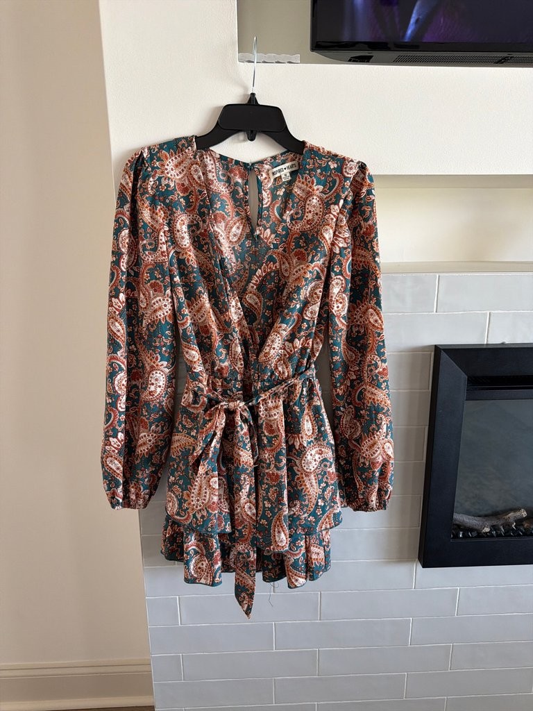 Inspired Hearts Paisley Print Long Sleeve Dress Inspired Hearts Paisley Print Long Sleeve Dress