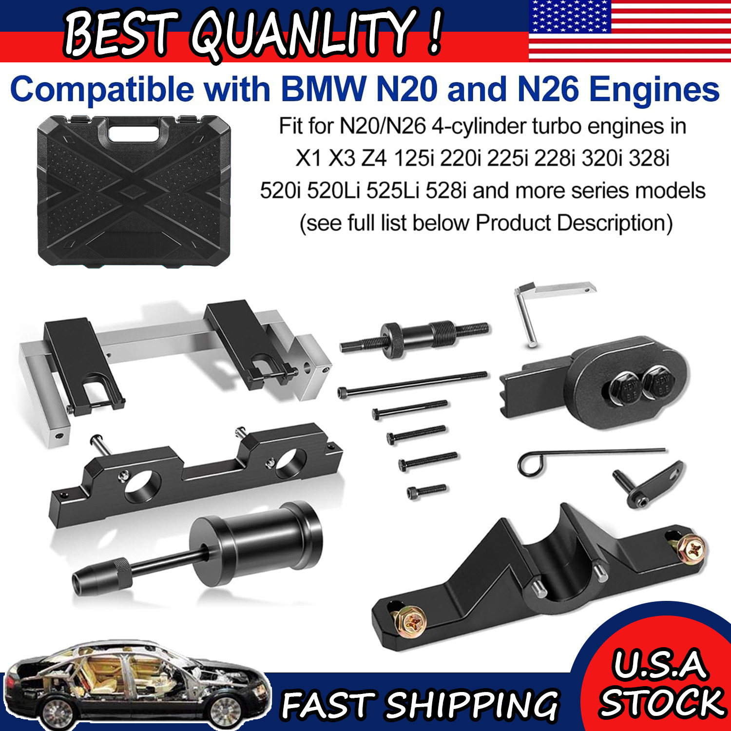16PCS Engine Camshaft Alignment Timing Locking Tools Kit for BMW N20 N26 Engines