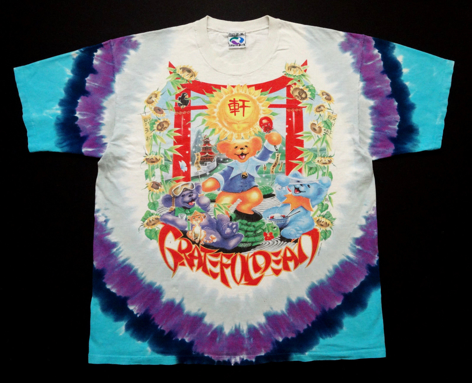 Grateful Dead Shirt T Shirt Vintage 1997 China Rider Chinese Bear Tie Dye GDM XL