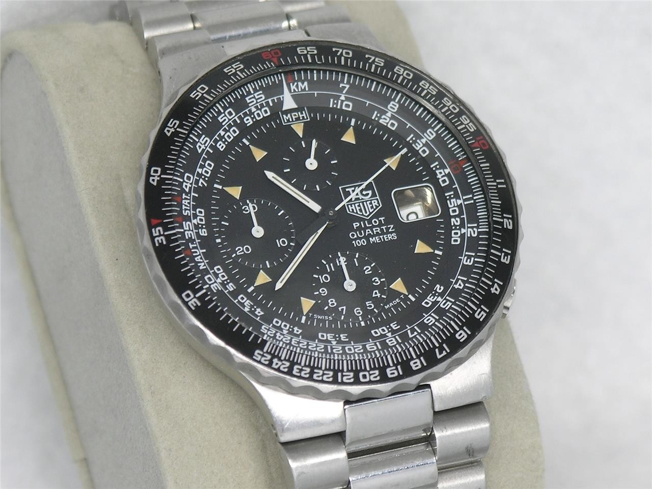 TAG Heuer Pilot Chronograph Ref. 230.206 Cal.185 Vintage 1980s Quartz Mens Watch