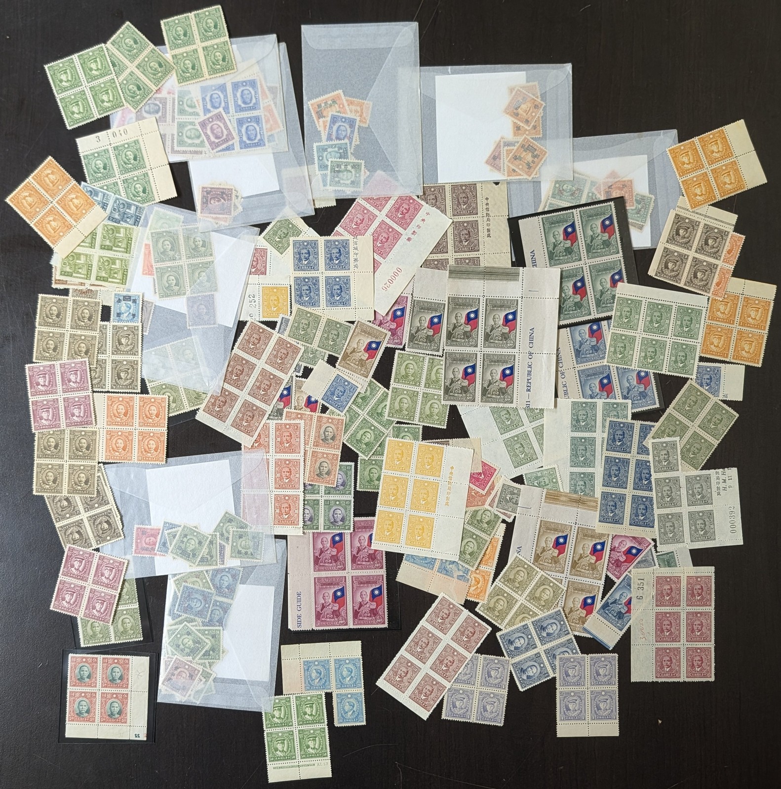 China Stamps MNH Old Time Hoard Unsearched In Blocks And Big Pieces