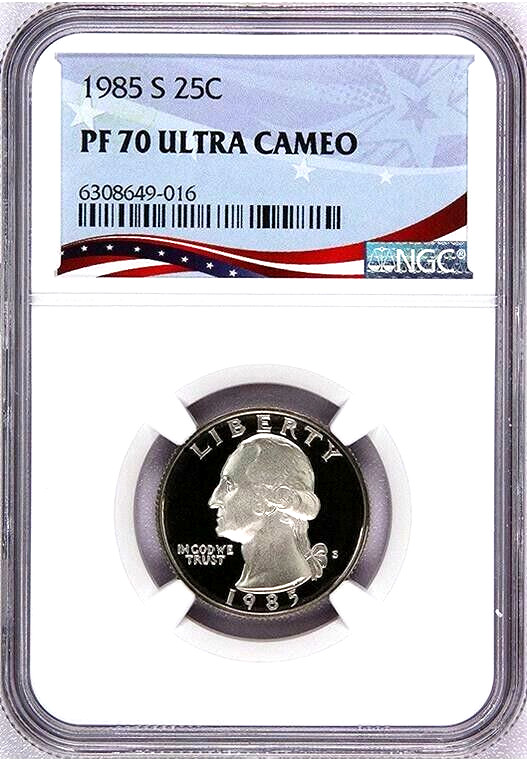 1985-S Washington Proof Quarter, Graded PF70UC by NGC * Registry Quality Coin