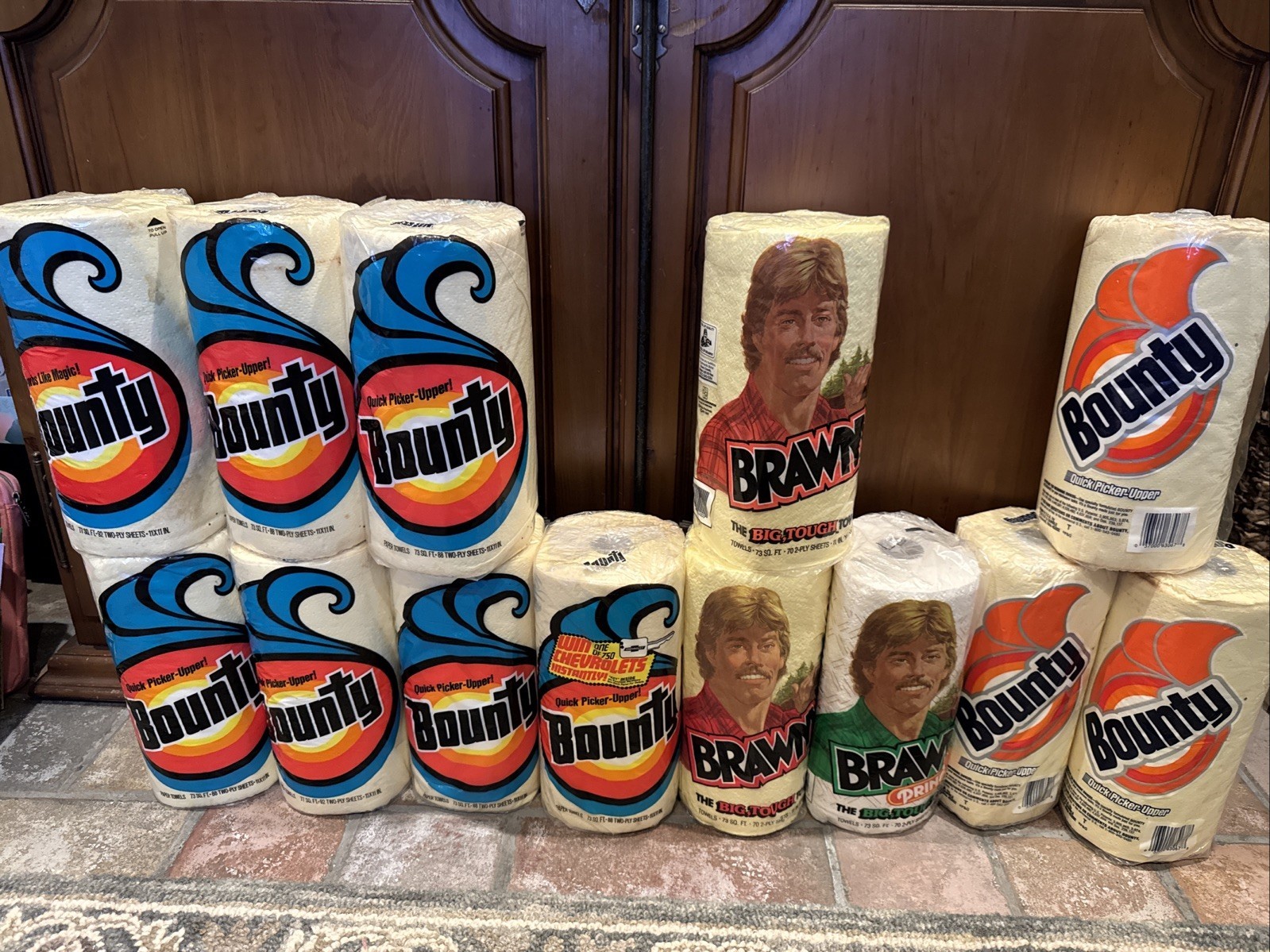 Vtg 1985-1987 Paper Towels Lot Bounty Brawny Chevrolet Promo 13 Rolls