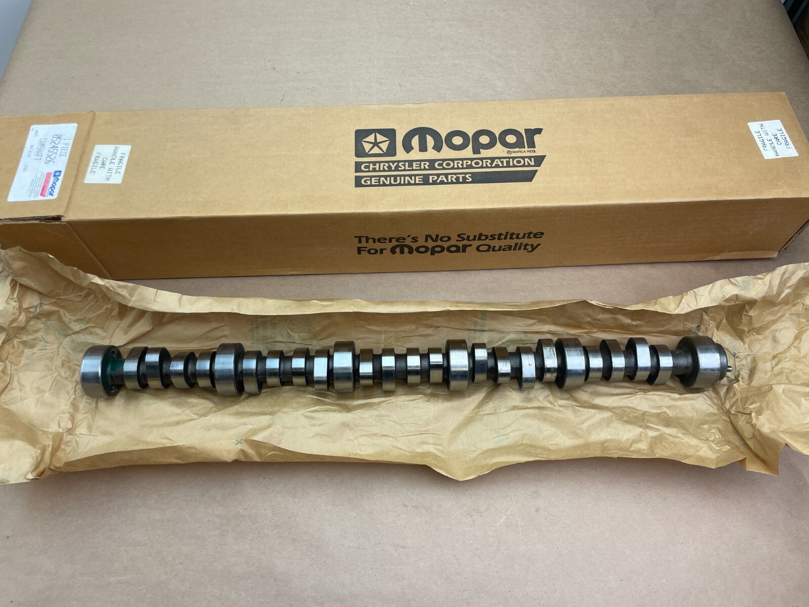 Genuine NOS Mopar Camshaft for 1992-1996 Dodge Viper 8.0L, Part Number 5245526 Genuine NOS Mopar Camshaft for 1992-1996 Dodge Viper 8.0L, Part Number 5245526