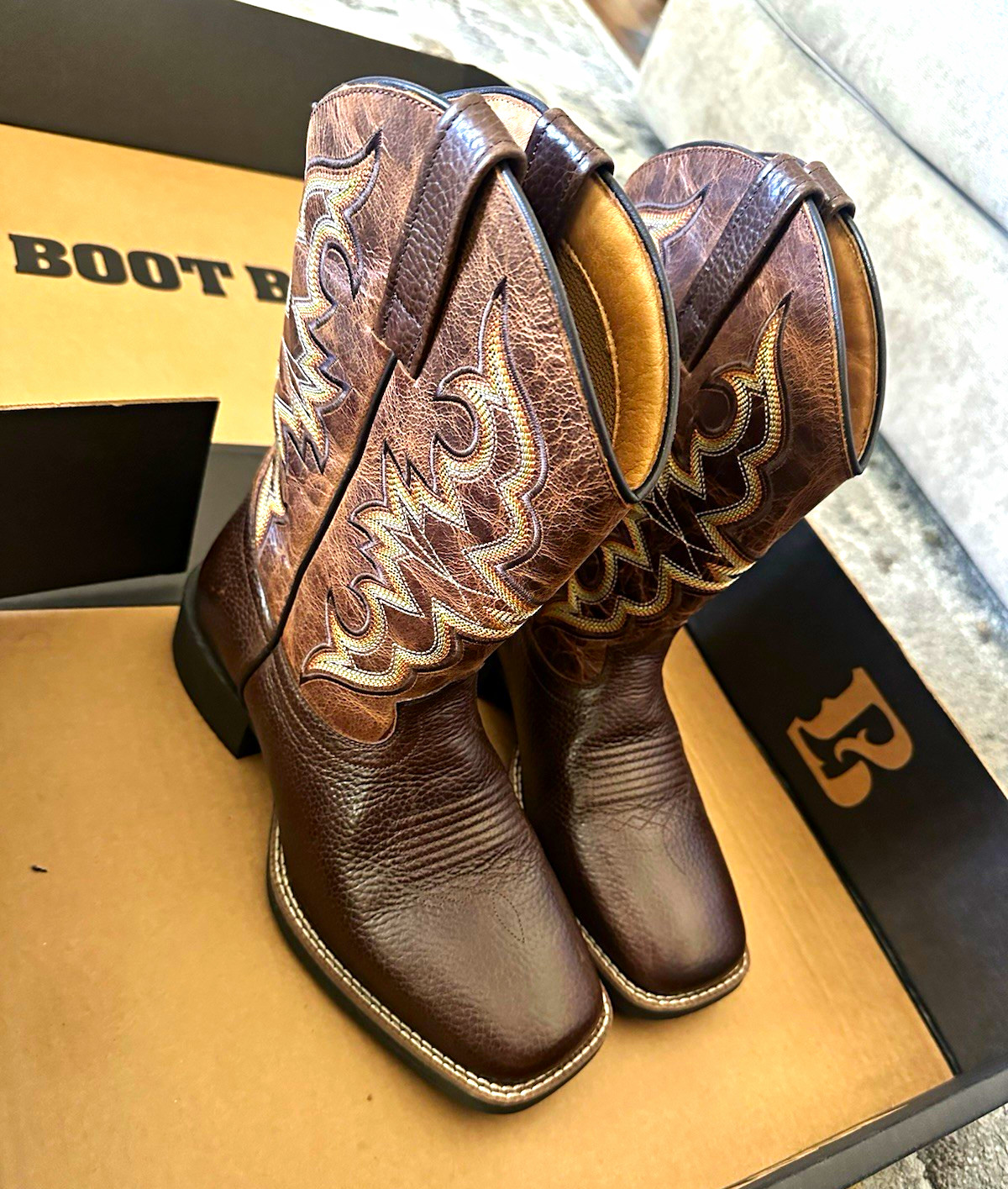 Cody James Men\'s Brown Leather Western Cowboy Boots US 9.5D