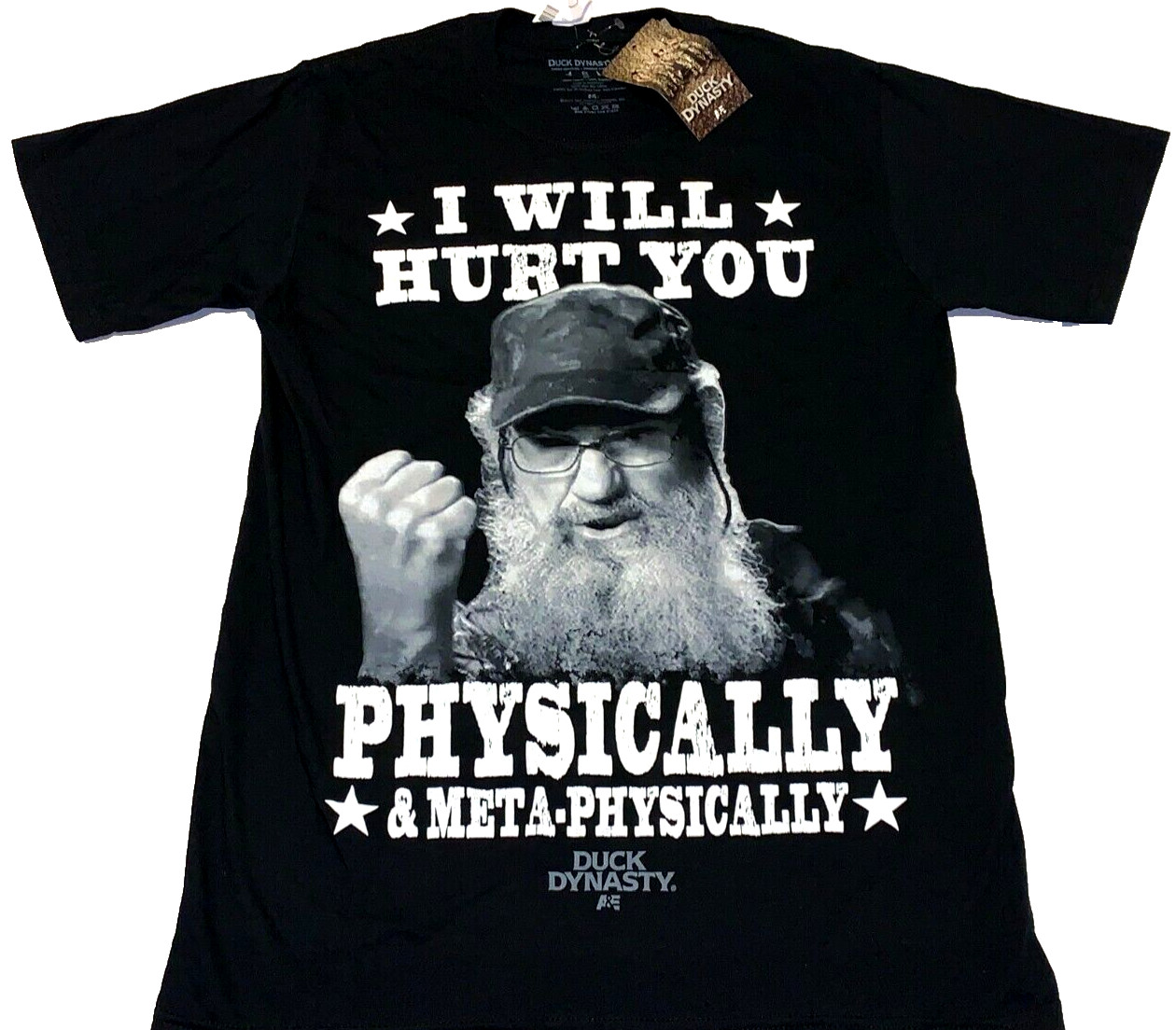 Rare Vintage 2010s Duck Dynasty Uncle Si I Will Hurt You A&E T-Shirt New NWT SM