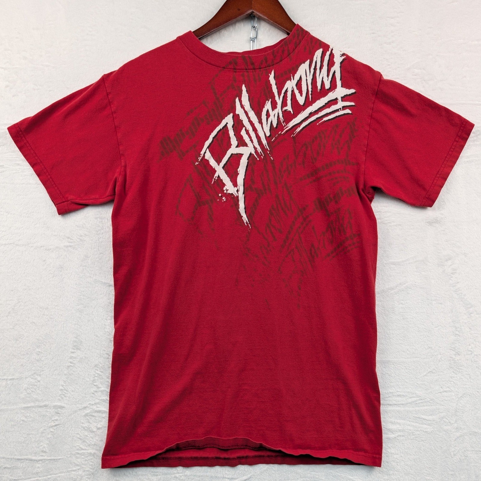 VTG Billabong T-Shirt Men\'s M Red Distressed Script Surf Skate Streetwear Y2K