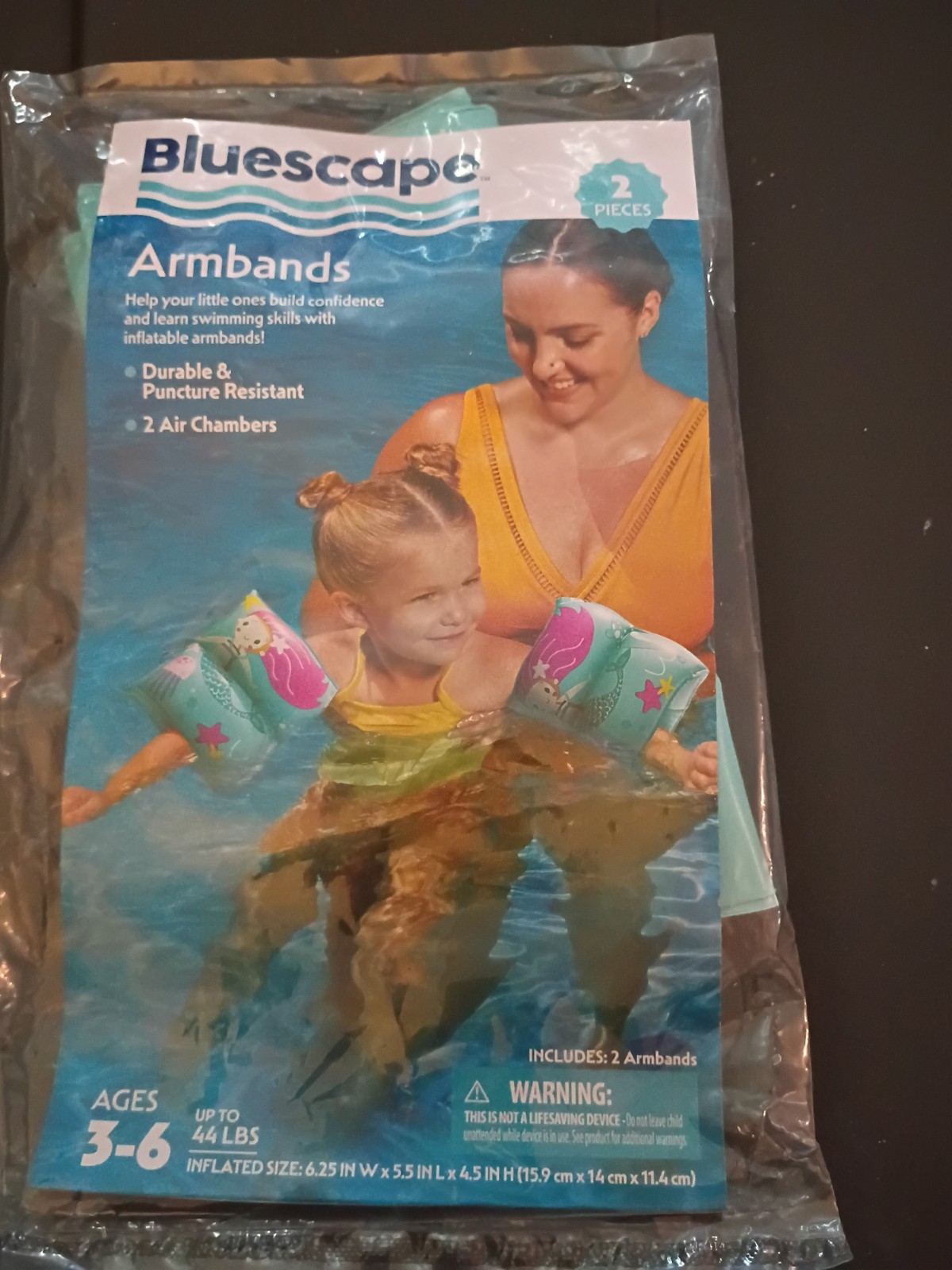 Bluescape Mermaid Children Armbands Ages 3-6 Up To 44lbs Pool Safety 