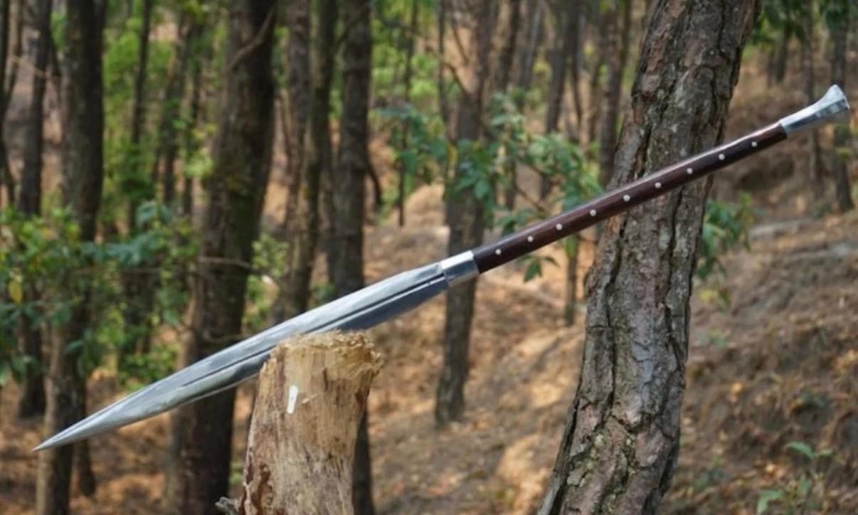 36'' Handmade Survival Viking Spear | Carbon Steel Blade | Hunting Camping Spear