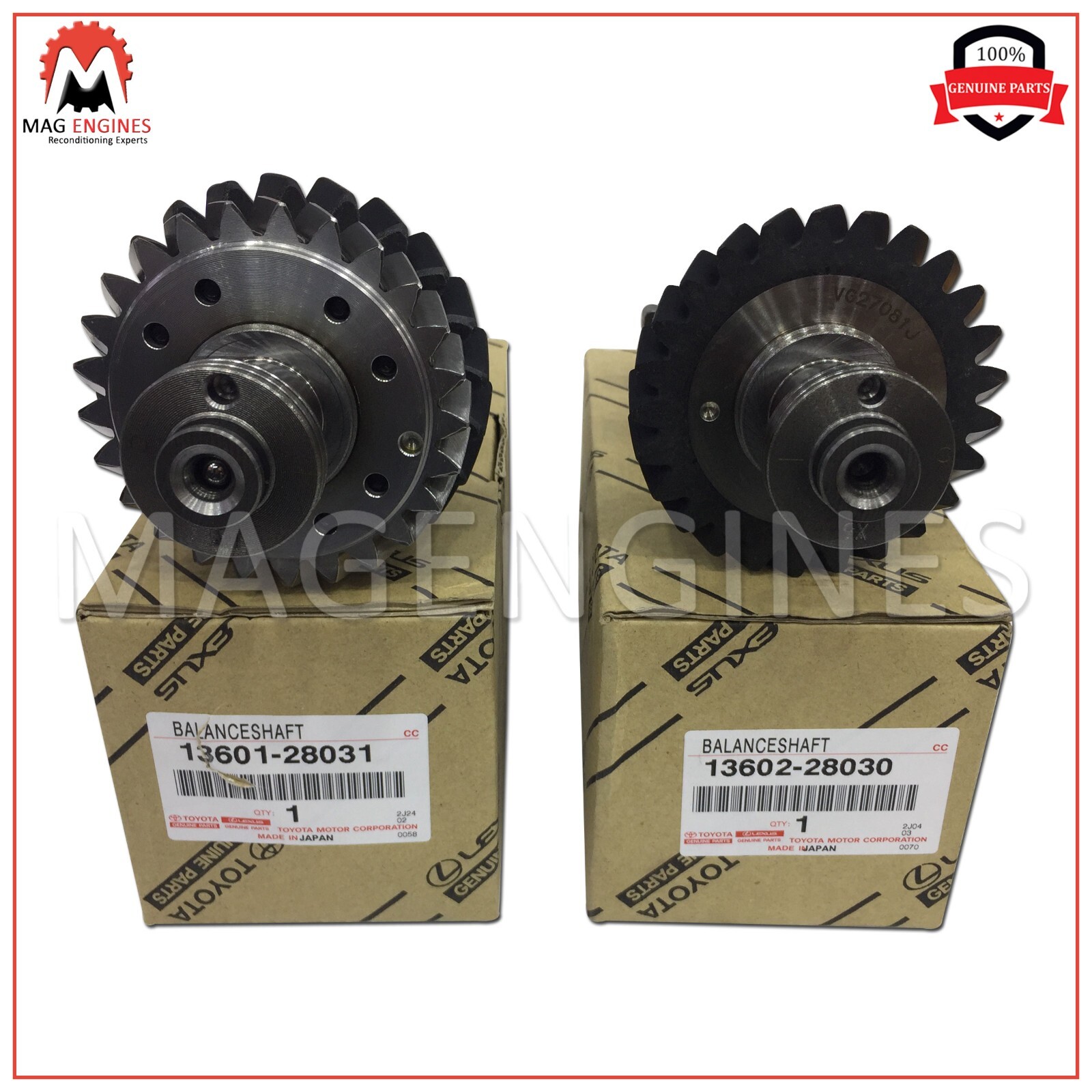 13601-28031 13602-28030 GENUINE OEM PAIR OF NO.1 & NO.2 BALANCE SHAFT SUB-ASSY