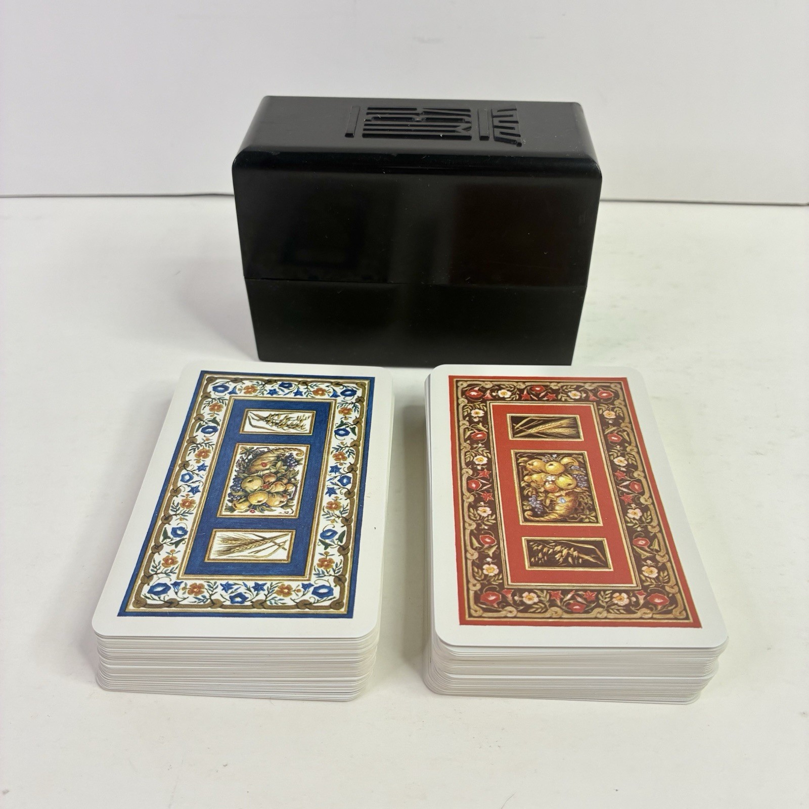 Vintage KEM Harvest Double Deck Plastic Playing Cards W/Case No Jokers *READ* Vintage KEM Harvest Double Deck Plastic Playing Cards W/Case No Jokers *READ*