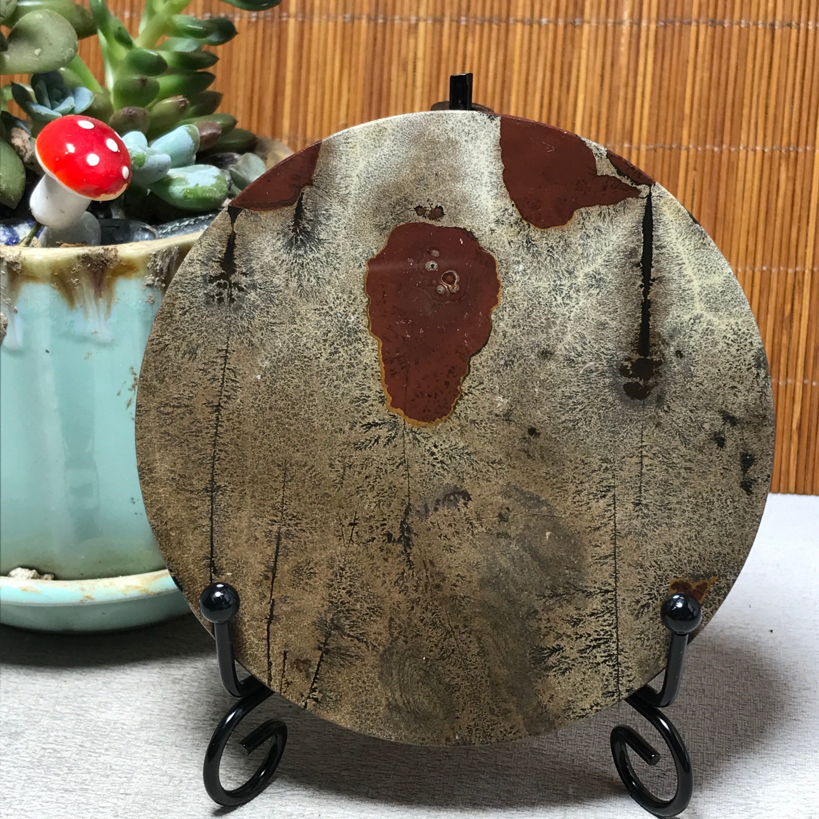 95mm Natural Chinese painting stone crystal ornaments for home decoration A6448 95mm Natural Chinese painting stone crystal ornaments for home decoration A6448