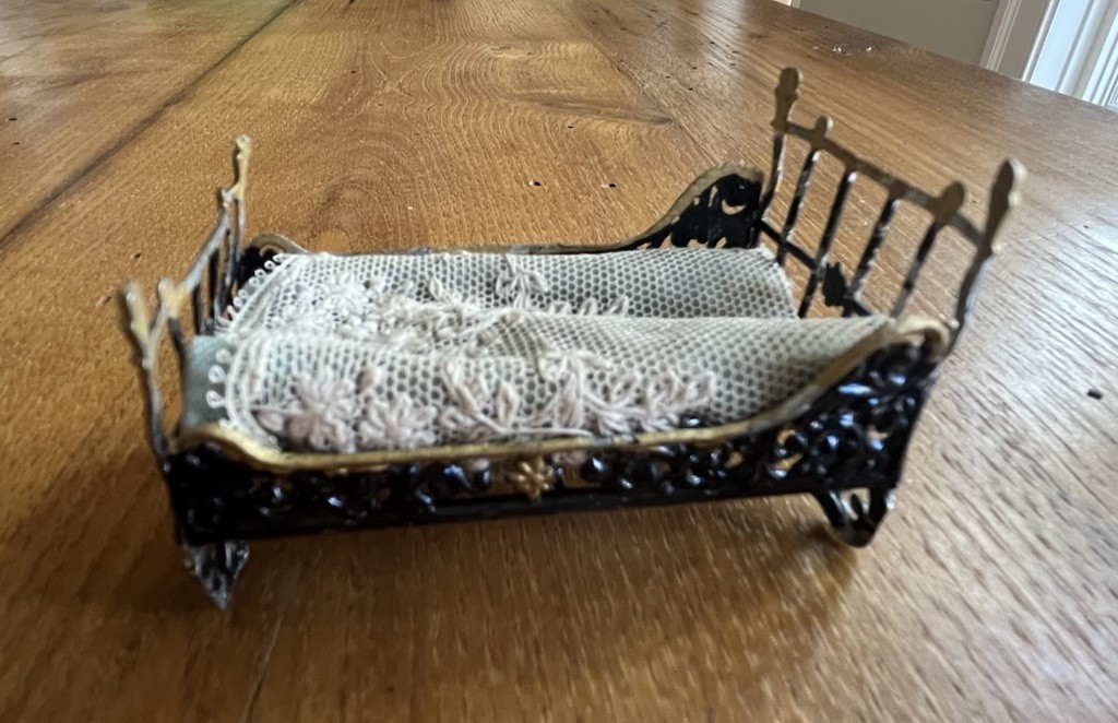Antique Simone Rivollet Dollhouse Bed Miniature Ornate Antique Simone Rivollet Dollhouse Bed Miniature Ornate