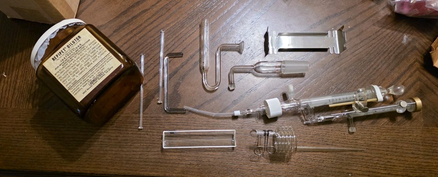 Vintage 1974 Labindustries Repipet Dilutor Lab Kit Texas DPS Forensic Crime Lab Vintage 1974 Labindustries Repipet Dilutor Lab Kit Texas DPS Forensic Crime Lab