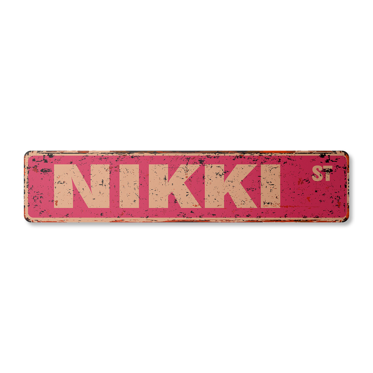 NIKKI Vintage Street Sign Childrens Name Room| Indoor/Outdoor