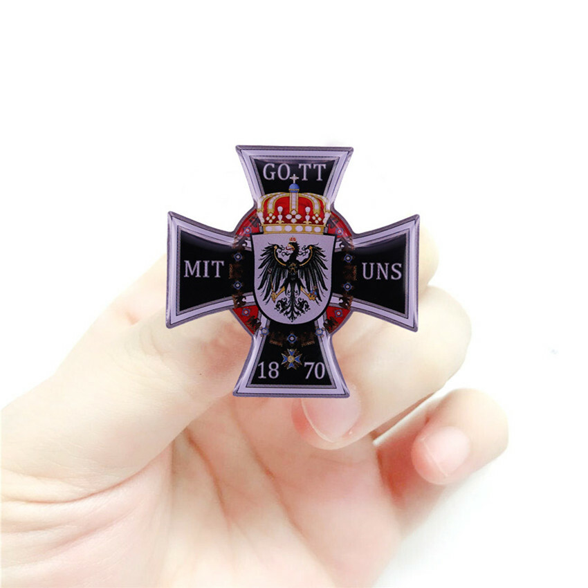 German 1870 Gott mit Uns Iron Cross Badge Prussian King Battle Flag Eagle Pin