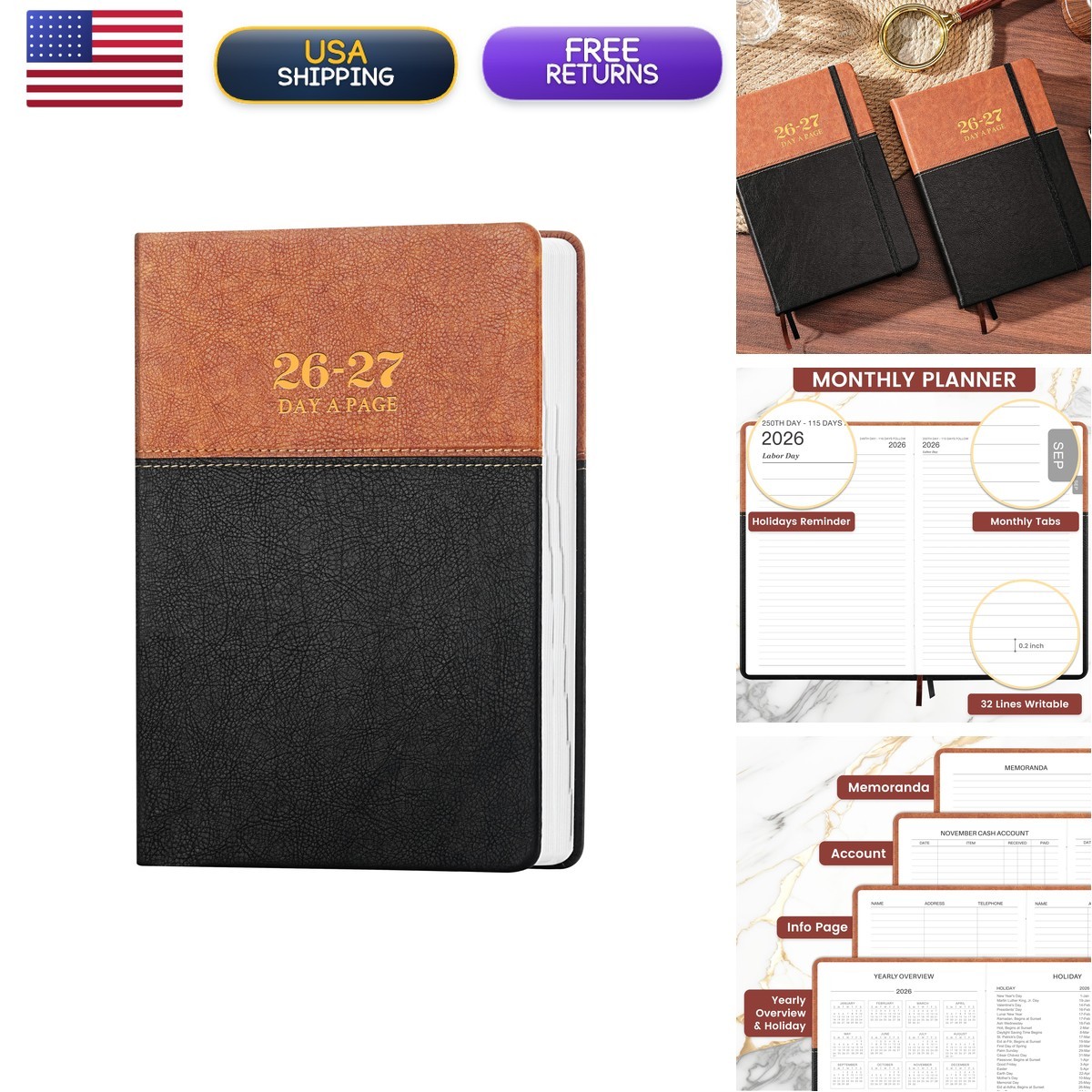Lemome 2026-2027 Diary & Daily Planner 5.8 Lemome 2026-2027 Diary & Daily Planner 5.8