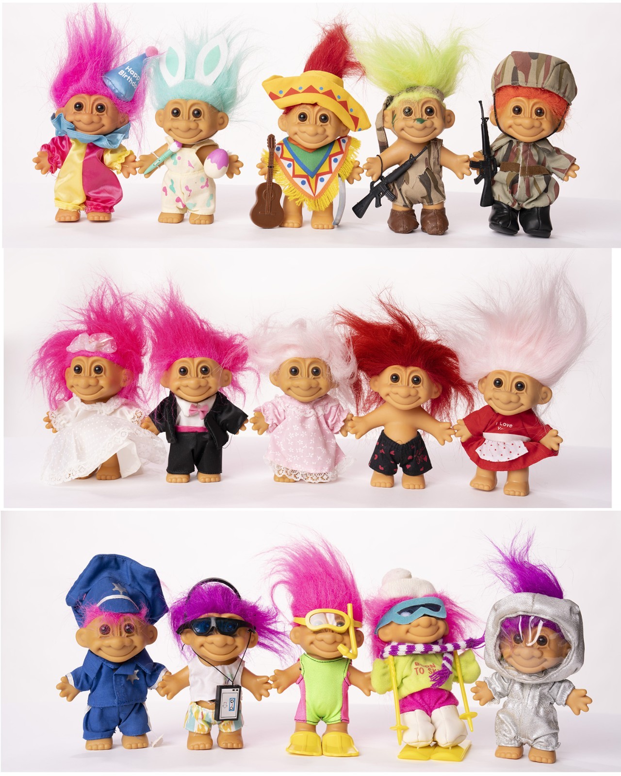 Russ Vintage Troll Dolls from the 80\'s & 90\'s - 30 items - 2 in to 9.5 in size