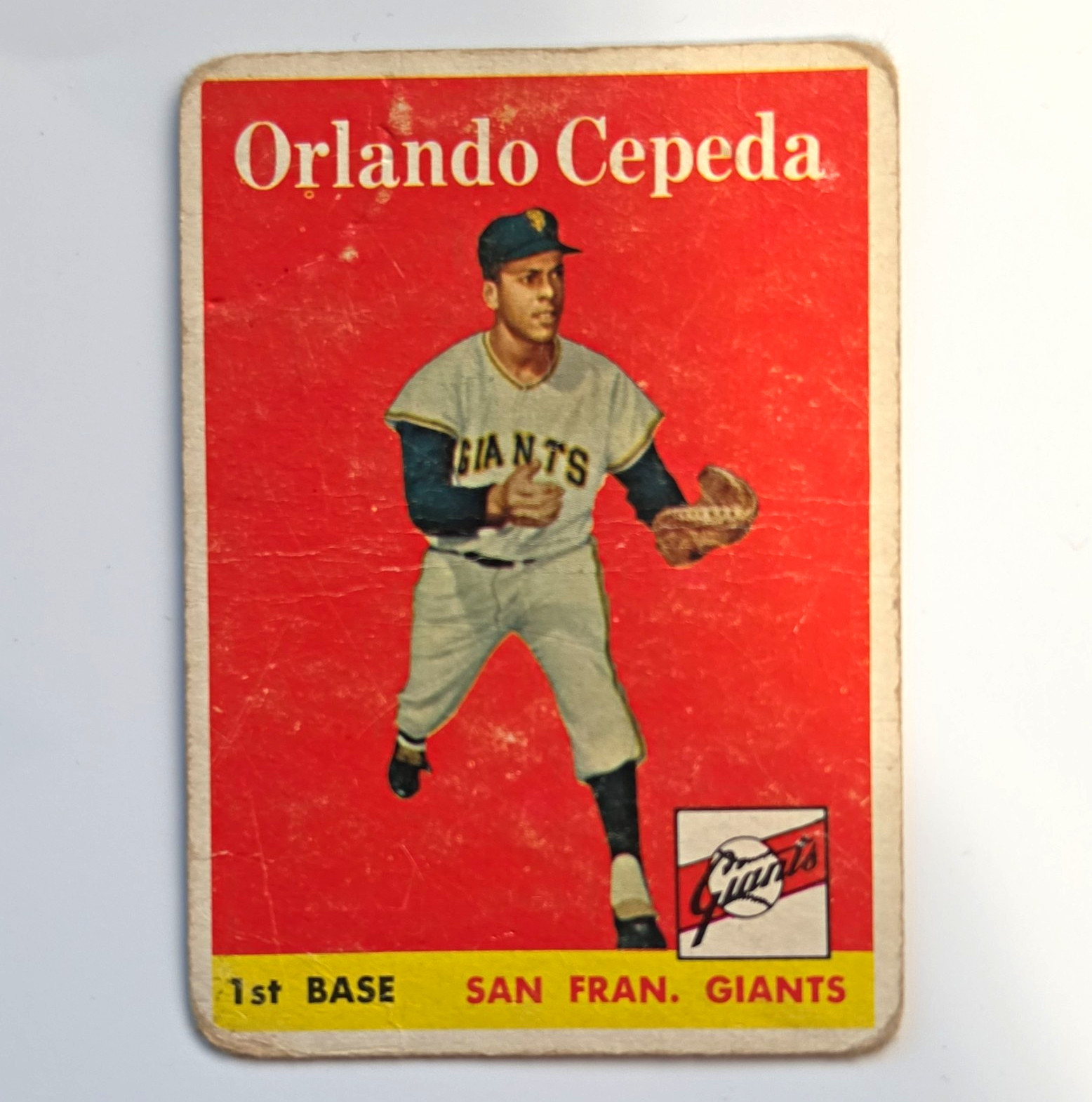 Topps 1958 #343 Orlando Cepeda Rookie Baseball Card San Francisco Giants Topps 1958 #343 Orlando Cepeda Rookie Baseball Card San Francisco Giants