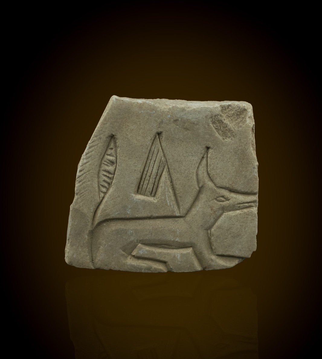 Rare Authentic Ancient Egyptian Antique Anubis Stone Relief Fragment Figure BC