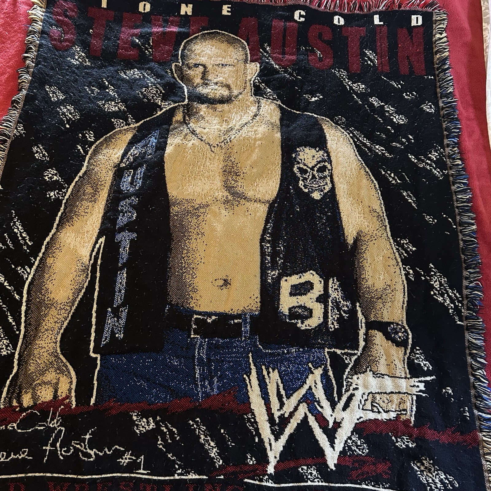 VTG 1999 Stone Cold Steve Austin Blanket 53\