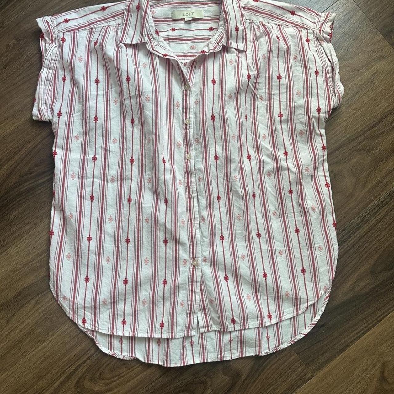 Pink White LOFT Blouses M Pink White LOFT Blouses M