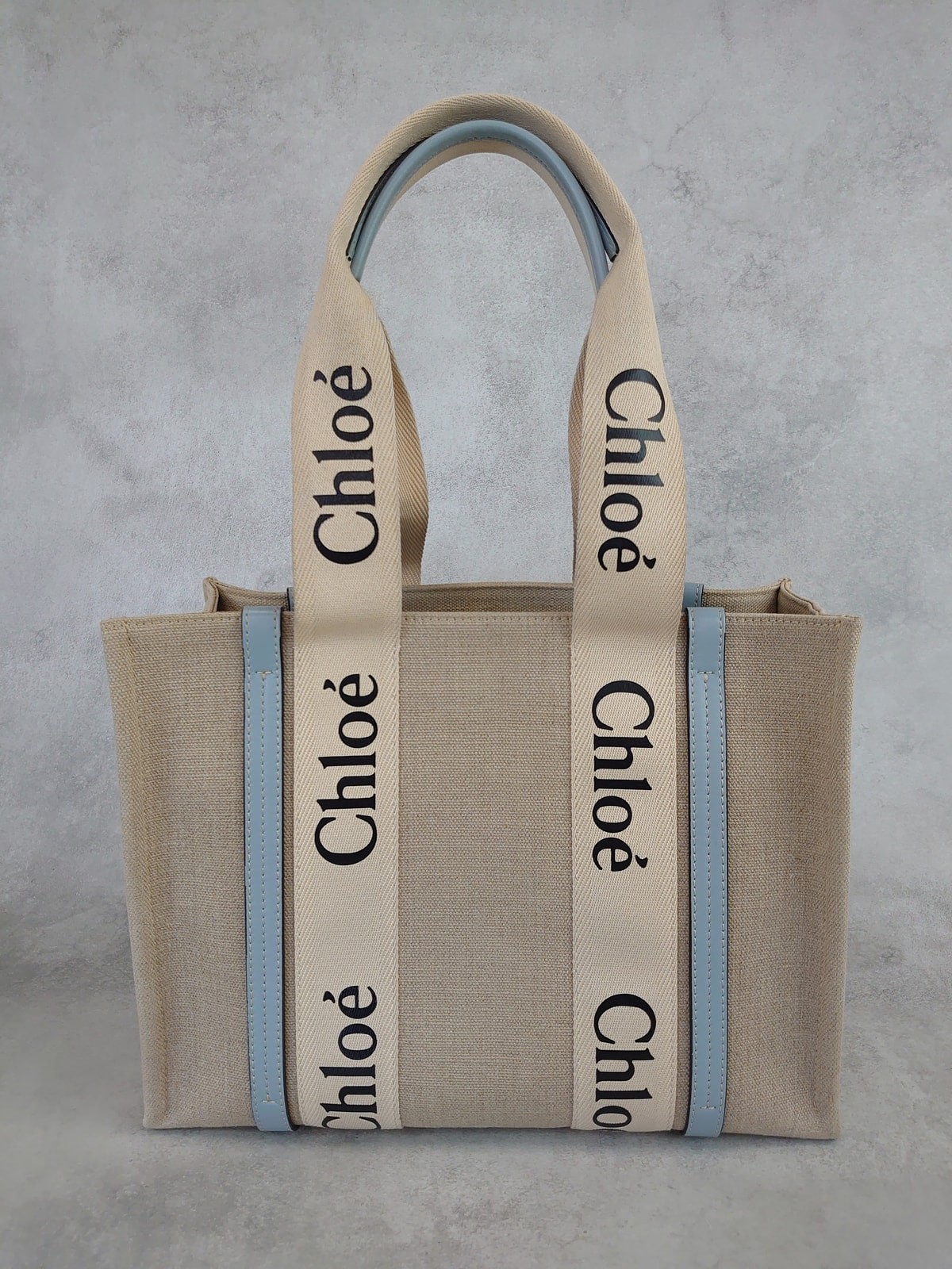 Chloe Woody Medium Tote Bag beige Tote Bag AUTHENTIC