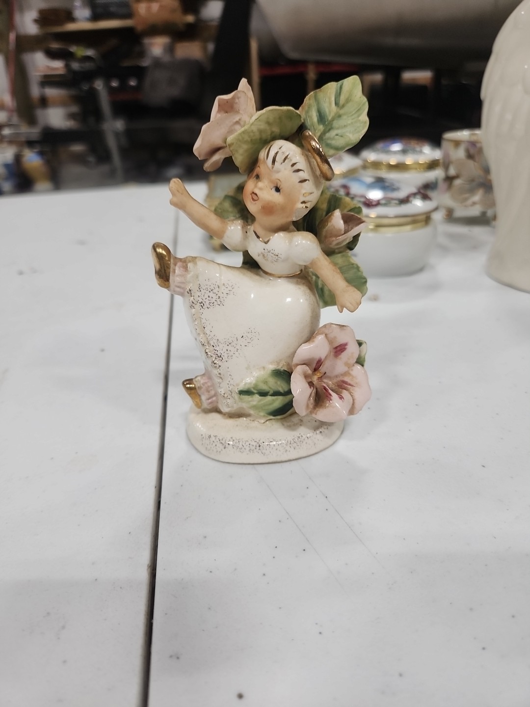 Vintage Geo Lefton Februrary 985 Birthday Flower Girl Delicated Dancer Figurine Vintage Geo Lefton Februrary 985 Birthday Flower Girl Delicated Dancer Figurine
