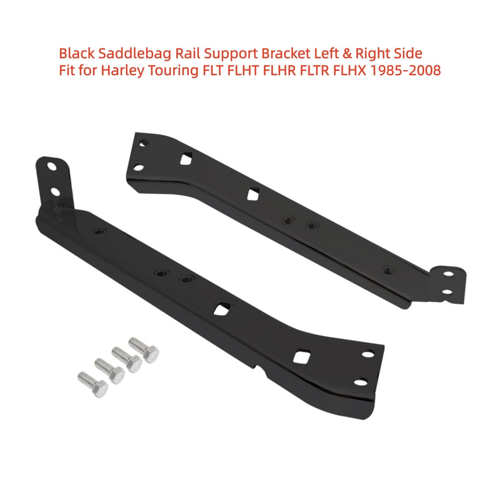 Black Saddlebag Rail Support Bracket Left & Right Side Fit for Harley Touring Black Saddlebag Rail Support Bracket Left & Right Side Fit for Harley Touring