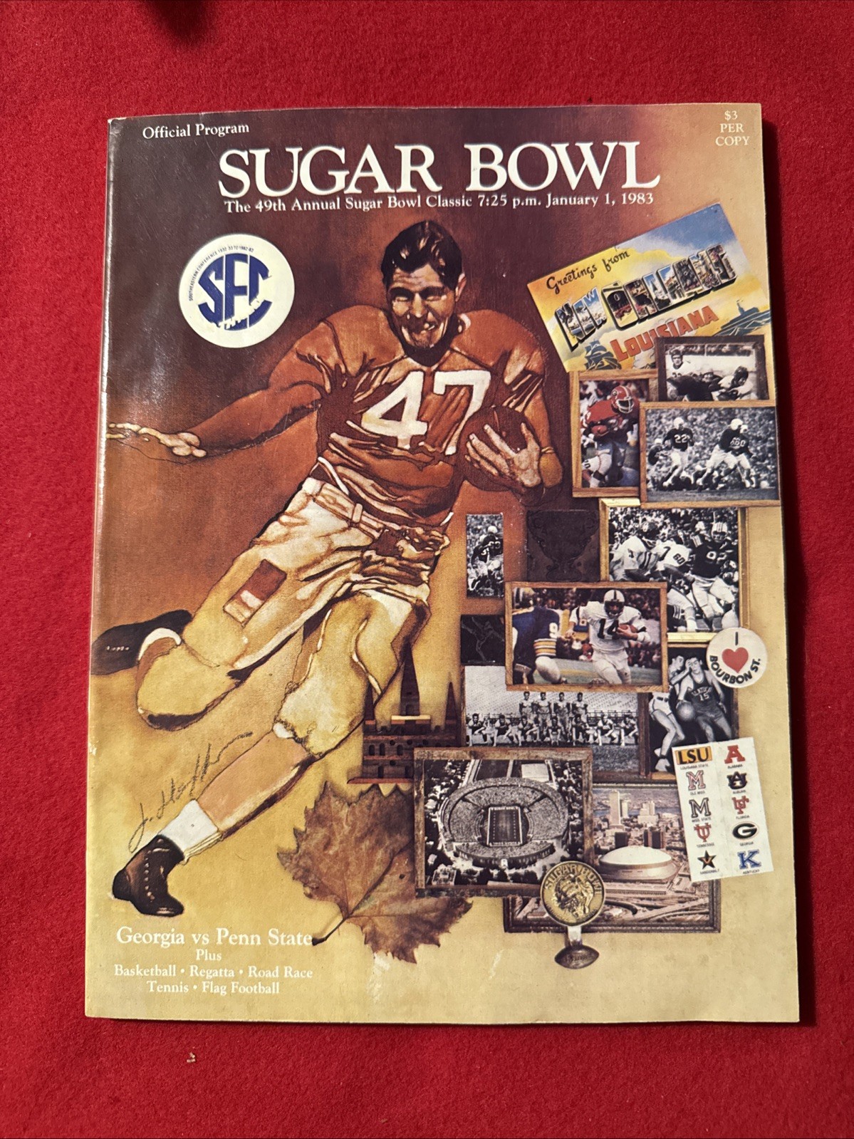 VINTAGE 1983 Sugar Bowl Program Penn State vs Georgia -Near Mint College Footbal VINTAGE 1983 Sugar Bowl Program Penn State vs Georgia -Near Mint College Footbal