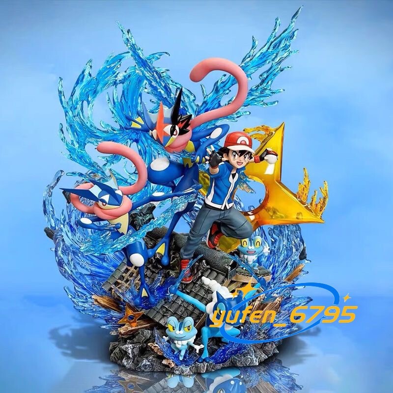 Cartoon Greninja Figure Statue Model Toys with LED Light Base Ornament 30cm Gift Cartoon Greninja Figure Statue Model Toys with LED Light Base Ornament 30cm Gift