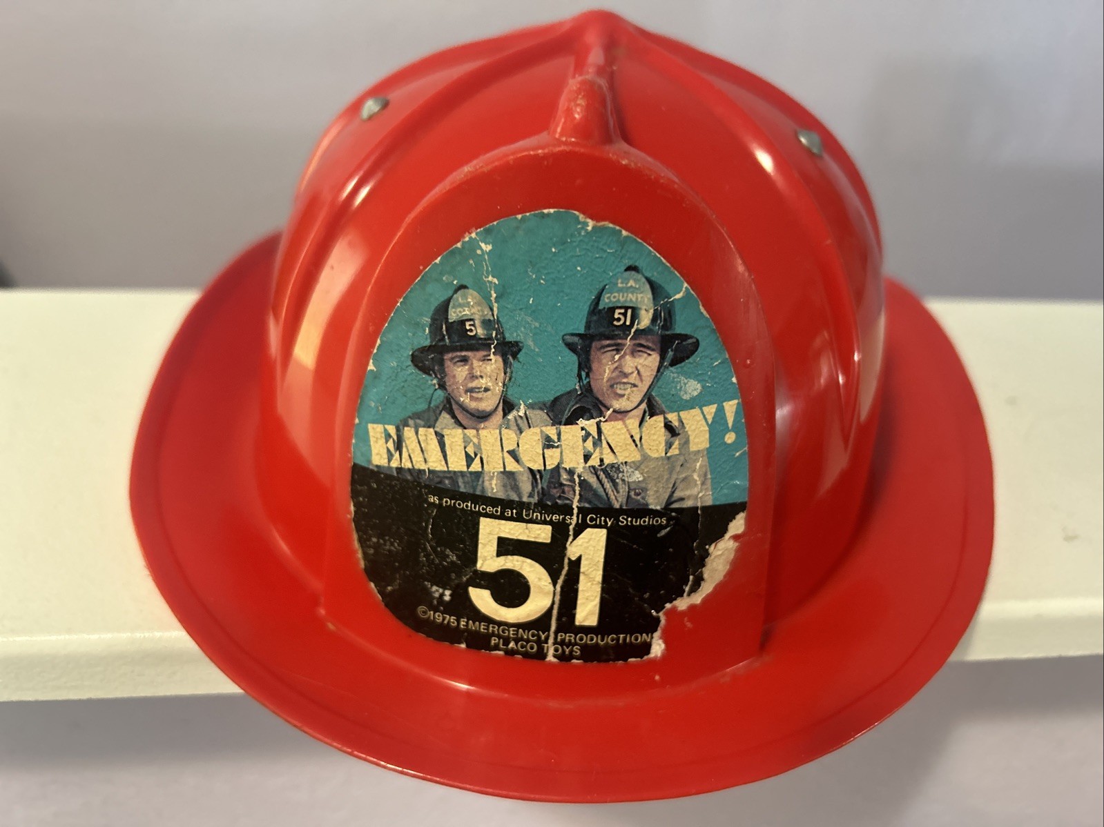 VTG 1975 Placo Toys Emergency Productions 51 Fire Department Plastic Kid Helmet VTG 1975 Placo Toys Emergency Productions 51 Fire Department Plastic Kid Helmet