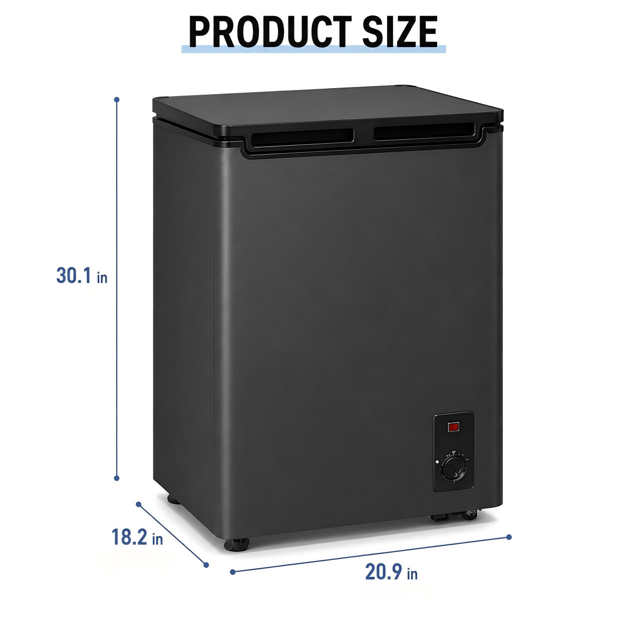 3.8 Cu Ft Chest Freezer Refrigerator Convertible Compact Deep Freezer Gray