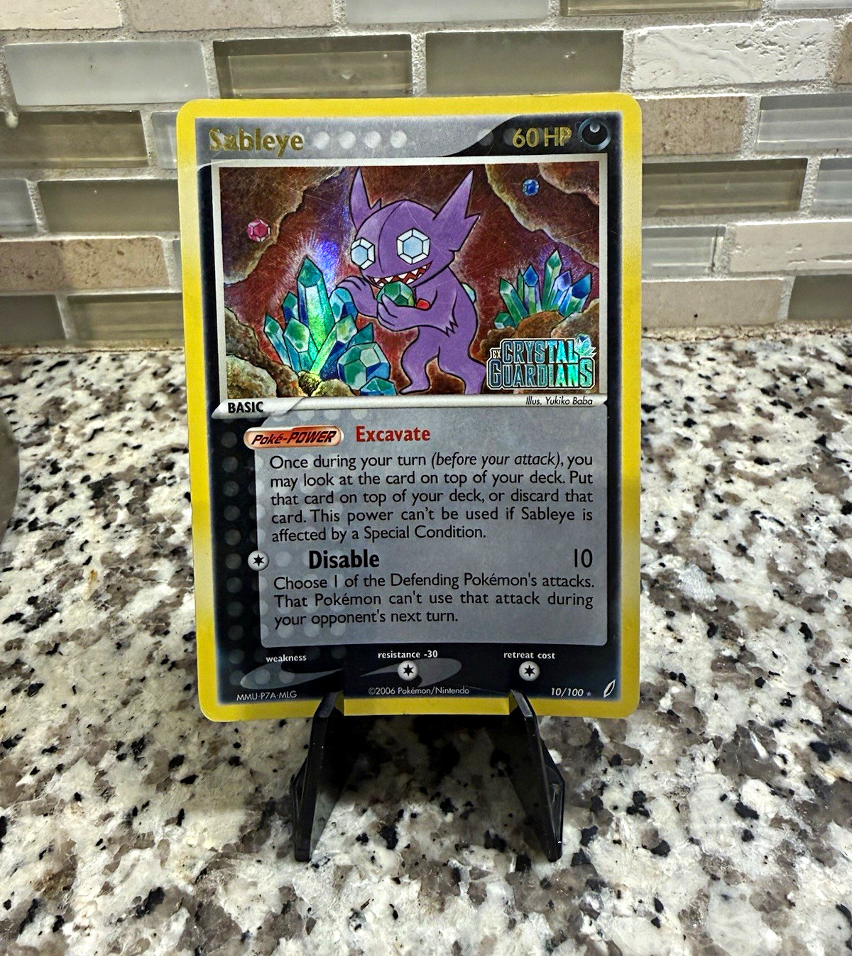 Pokemon TCG Sableye 10/100 EX Crystal Guardians Reverse Holo Eng 60HP