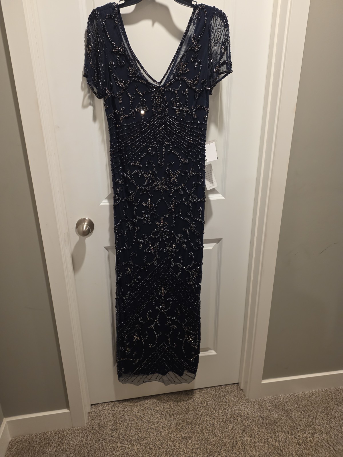 Pisarro Nights Beaded Mesh Column Gown – Elegant Formal Evening Dress