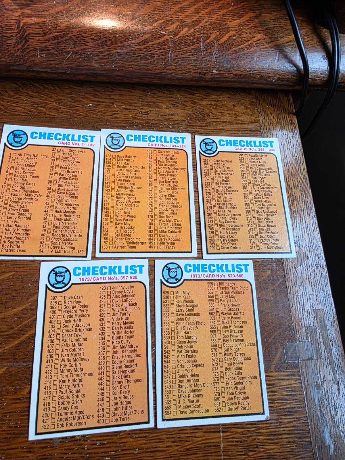 1973 Topps Checklist Set 588,453,338,264,54 1973 Topps Checklist Set 588,453,338,264,54