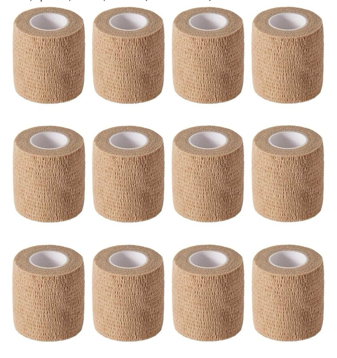 12 pcs Self Adhesive Elastic Bandage Wrap Stretch Self-Adherent Tape