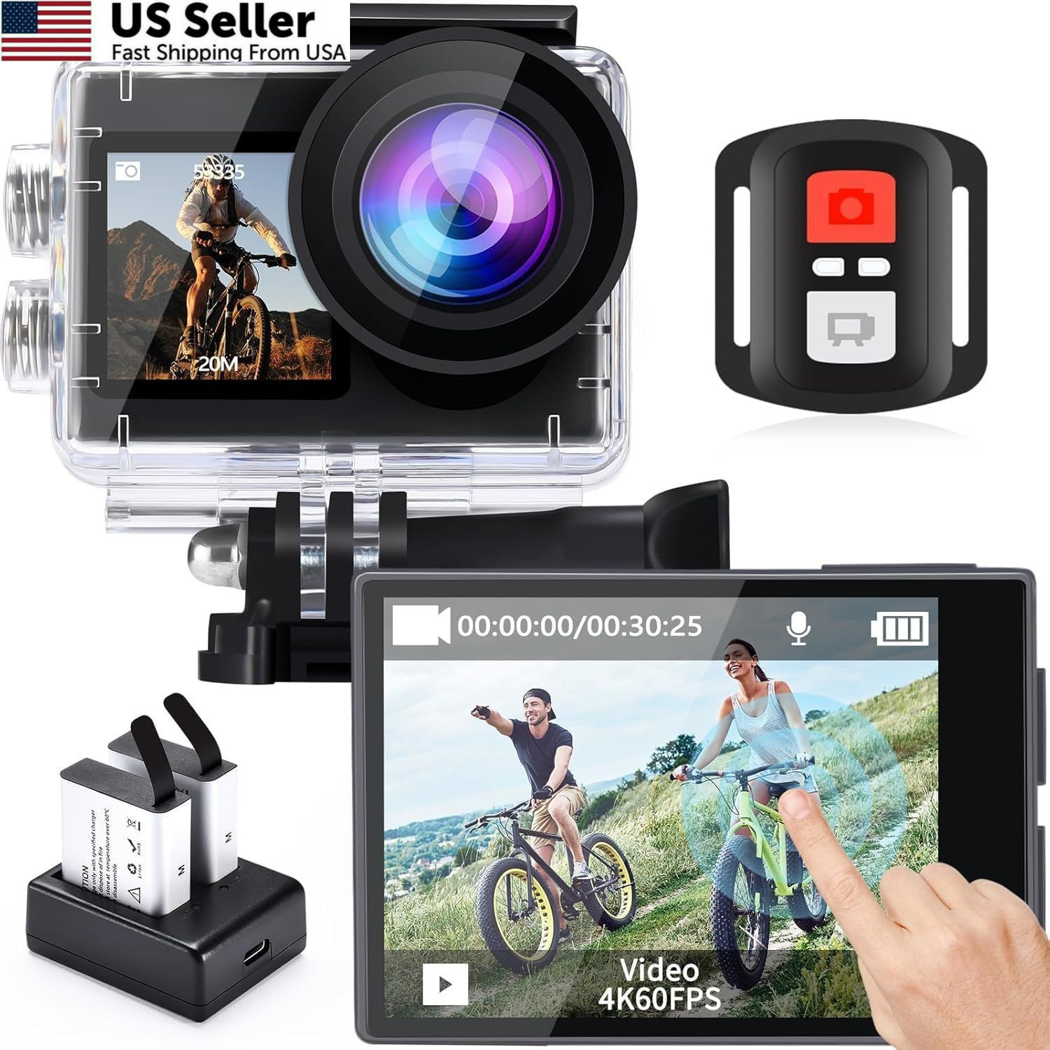 icefox i8 4K Action Camera, 20MP Sports Camera with EIS, 5X Zoom Jet Black icefox i8 4K Action Camera, 20MP Sports Camera with EIS, 5X Zoom Jet Black