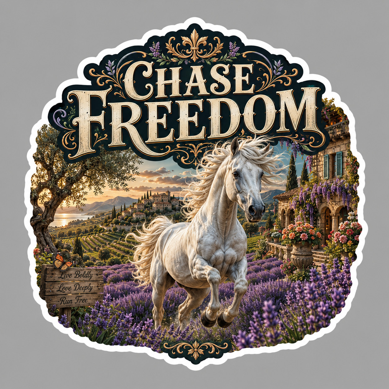Horse Sticker Vinyl Decal Chase Freedom Inspirational Running Horse Gift