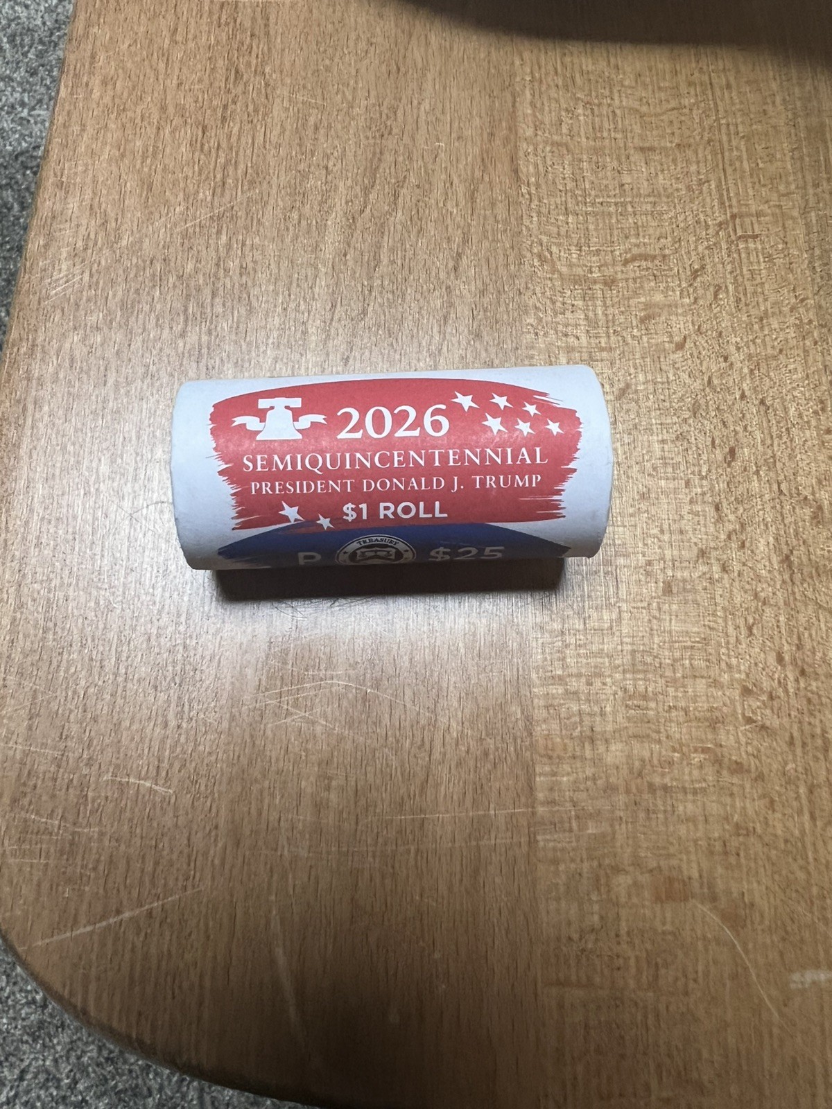2026-P President Donald Trump Semiquincentennial $1 Coin Roll 25 2026-P President Donald Trump Semiquincentennial $1 Coin Roll 25